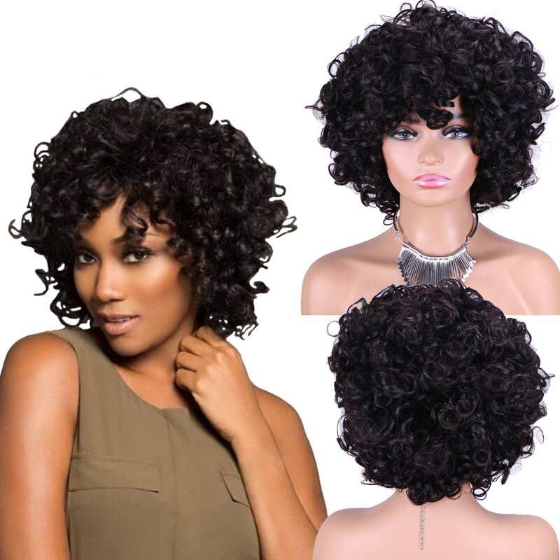 Human Hair Extensions Manufacturer - OEM/ODM Custom Short Loose Curl Pixie Cut Wig