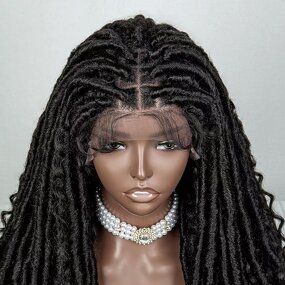 Glueless Lace Wig Manufacturer - OEM/ODM Custom Synthetic Goddess Locs Crochet Hair Frontal Lace Wigs