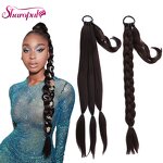Ponytail Hair Extensions Manufacturer - OEM/ODM Custom Dark Brown Synthetic Yaki Straight Ponytail