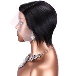 Lace Frontal Wig Factory - OEM/ODM Custom Short Peruvian Human Hair Wig Side Part