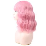 Orange Wig Manufacturer - OEM/ODM Custom Orange Wig with Bangs Short Wavy Curly for Women Shoulder Length