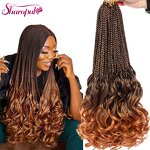 Crochet Braids Factory - OEM/ODM Custom Ombre Brown French Curl Crochet Braids Goddess Box Braids