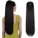 Synthetic Ponytail Factory - OEM/ODM Custom 22-inch Afro Kinky Straight Synthetic Hair Ponytail