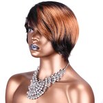 Human Hair Wig Factory - OEM/ODM Custom Wavy Straight Ombre Color Short Hairstyle Wig