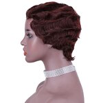Pixie Cut Wig Manufacturer - OEM/ODM Custom Short Wavy Brazilian Hair Wig with Bangs