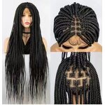 Box Braided Wigs Manufacturer - OEM/ODM Custom Synthetic Dark Brown Lace Front Wig Box Braided Wigs