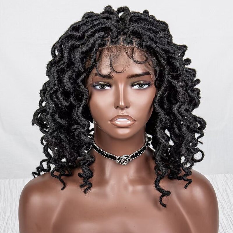 Full Lace Wig Manufacturer - OEM/ODM Custom Synthetic Faux Locs Braided Wig with Goddess Locs