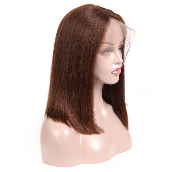 Lace Front Wig Manufacturer - OEM/ODM Custom Brazilian Straight Short Bob Wig Pre-Plucked Baby Hair