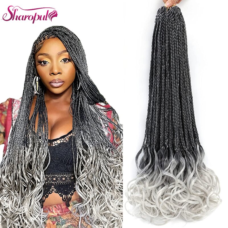 Crochet Hair Manufacturer - OEM/ODM Custom Grey Goddess Box Braids Synthetic Crochet Hair French Curls