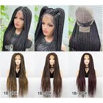 Box Braided Wigs Manufacturer - OEM/ODM Custom Synthetic Dark Brown Lace Front Wig Box Braided Wigs