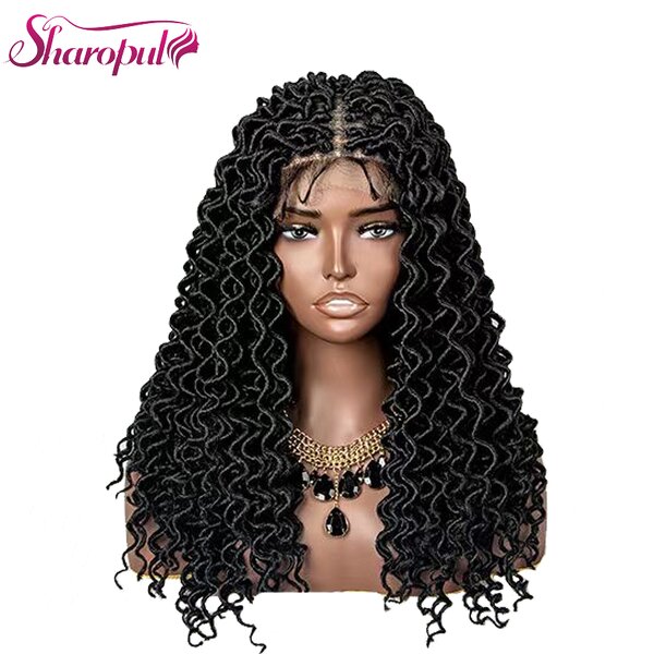 Lace Frontal Wig Factory - OEM/ODM Custom Wavy Faux Locs Braided Wig with Baby Hair