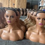 Wig Display Stand Factory - OEM/ODM Custom Half Body Realistic Stand Mannequin African American Female