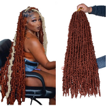 Butterfly Locs Crochet Braids Factory - OEM/ODM Custom Copper Red 24Inch Butterfly Locs Crochet Hair Pre-looped