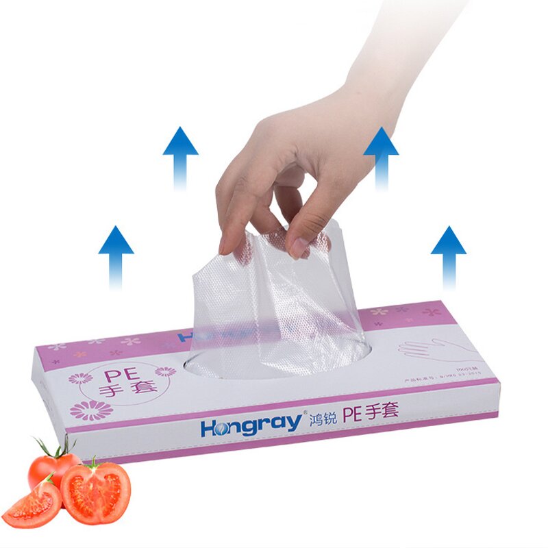 PE Poly Gloves Factory - OEM/ODM Custom Anti Slip Disposable PE Poly Gloves Transparent Kitchen Work