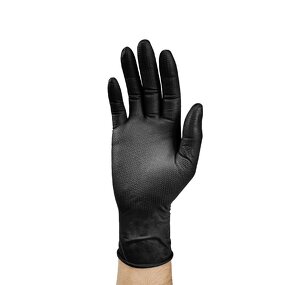 Nitrile Gloves Factory - OEM/ODM Custom Orange Black Diamond Textured Nitrile Gloves Powder Free Grip