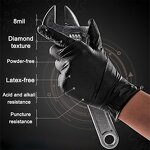 Nitrile Gloves Factory - OEM/ODM Custom Heavy Duty Orange Nitrile Gloves Diamond Texture Latex Free