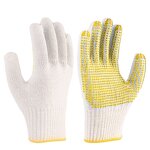 Mechanic Gloves Manufacturer - OEM/ODM Custom Industrial Safety Cotton Mechanic Gloves PVC Dots Blue Bulk
