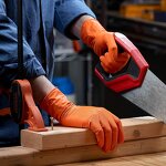 Nitrile Gloves Factory - OEM/ODM Custom Orange Black Diamond Textured Nitrile Gloves Powder Free Grip