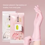 Nitrile Gloves Manufacturer - OEM/ODM Custom Anti Slip Nitrile Gloves Lengthened Beauty Salon Tattoo Pink Powder Free