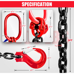 Chain Sling Manufacturer - 3 Ton 5/16 X 5FT 6600LBS WLL Double Leg with Self-Locking Hook G80