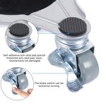 Furniture Movers Manufacturer - Update 360 Rotation with Brake 4 Pack Triangle 1500LBS Thickened Steel