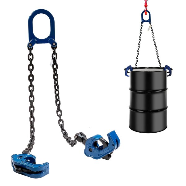 Drum Chain Lifter Manufacturer - Manual Hydraulic 2000 Lbs WLL Vertical Carbon Steel Hook Clamping