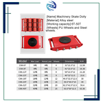 Machinery Moving Skates Factory - 6T-15T Heavy Duty Dolly Skate Roller Mover Cargo Trolley with 13200lb