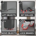 Moving Dolly Manufacturer - Custom Wheel Square Reinforcement Caster and Lifter Set 5 Pcs Furniture