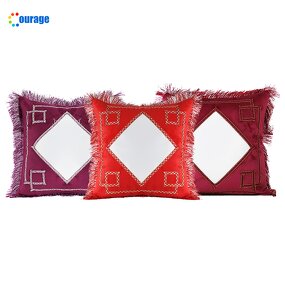 Pillow Case Blank Factory - OEM/ODM Custom Rhombus Printing Area Polyester Sublimation Pillow Case Blank