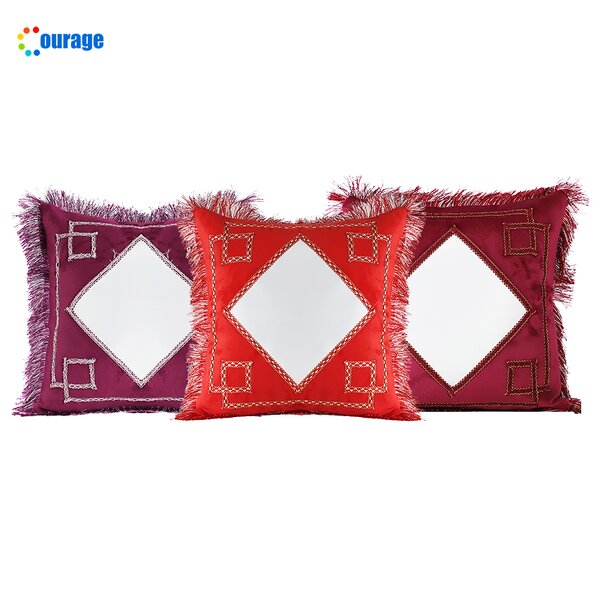 Pillow Case Blank Factory - OEM/ODM Custom Rhombus Printing Area Polyester Sublimation Pillow Case Blank
