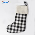 Buffalo Plaid Stocking Factory - OEM/ODM Custom Popular Wholesale Sublimation Blank Buffalo Plaid Stocking