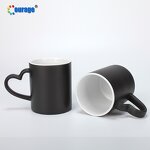 Magic Mug Factory - OEM/ODM Custom 11oz Heart Handle Matte Color Changing Sublimation Magic Mug