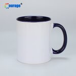 Ceramic Mug Factory - OEM/ODM Custom 11oz Colorful Handle White Sublimation Ceramic Coffee Cup