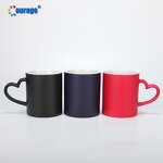 Magic Mug Factory - OEM/ODM Custom 11oz Heart Handle Matte Color Changing Sublimation Magic Mug