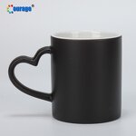 Magic Mug Factory - OEM/ODM Custom 11oz Heart Handle Matte Color Changing Sublimation Magic Mug