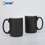 Magic Mug Manufacturer - OEM/ODM Custom 15oz Color Changing Sublimation Magic Mug Black Matte