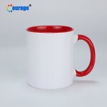 Ceramic Mug Factory - OEM/ODM Custom 11oz Colorful Handle White Sublimation Ceramic Coffee Cup