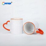 Ceramic Mug Factory - OEM/ODM Custom 11oz Colorful Border Handle Sublimation White Mug