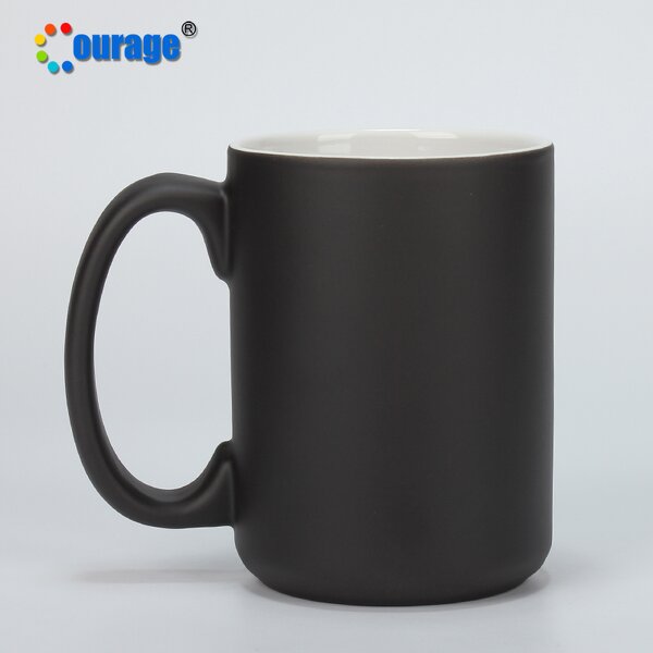 Magic Mug Manufacturer - OEM/ODM Custom 15oz Color Changing Sublimation Magic Mug Black Matte