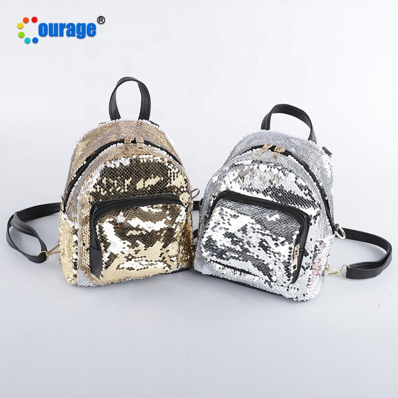 Sequin Backpack Manufacturer - OEM/ODM Custom Sublimation Printing Women PU Mini Mermaid Sequin Backpack