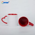 Ceramic Mug Manufacturer - OEM/ODM Custom 11oz Inner Color Heart Handle Sublimation Ready Mug