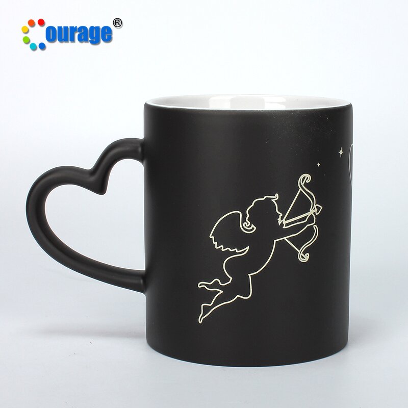 Magic Cup Manufacturer - OEM/ODM Custom Heart Handle Heat Sensitive Color Changing Sublimation Magic Mug