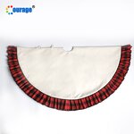 Tree Skirt Blank Factory - OEM/ODM Custom Plaid Edge Decoration Sublimation Ornament Tree Skirt