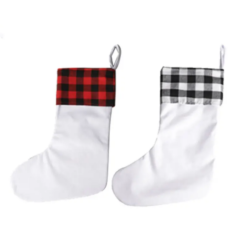Christmas Stocking Blank Factory - OEM/ODM Custom Polyester Short Plush Fabric Stocking Sock