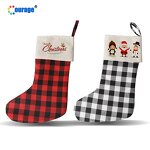 Buffalo Plaid Stocking Factory - OEM/ODM Custom Popular Wholesale Sublimation Blank Buffalo Plaid Stocking