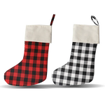 Buffalo Plaid Stocking Factory - OEM/ODM Custom Popular Wholesale Sublimation Blank Buffalo Plaid Stocking
