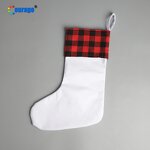 Christmas Stocking Blank Factory - OEM/ODM Custom Polyester Short Plush Fabric Stocking Sock