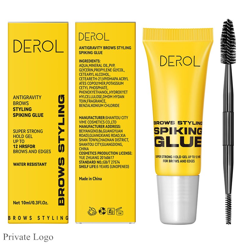 Private Logo Waterproof Organic Eyebrow Fixing Gel Clear Strong Hold Wax Flexible Lifting and Laminating Eyebrow Shaped Gel