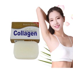 私人标签天然胶原蛋白美白美白皂去除黑斑手工身体美容皂为妇女