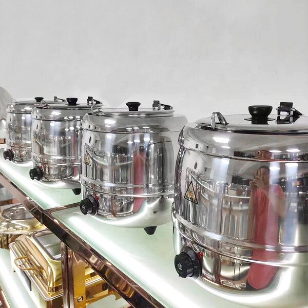 Soup Warmer Factory - OEM/ODM Custom 13L Electric Soup Warmer Black Iron 201 Stainless Steel Catering